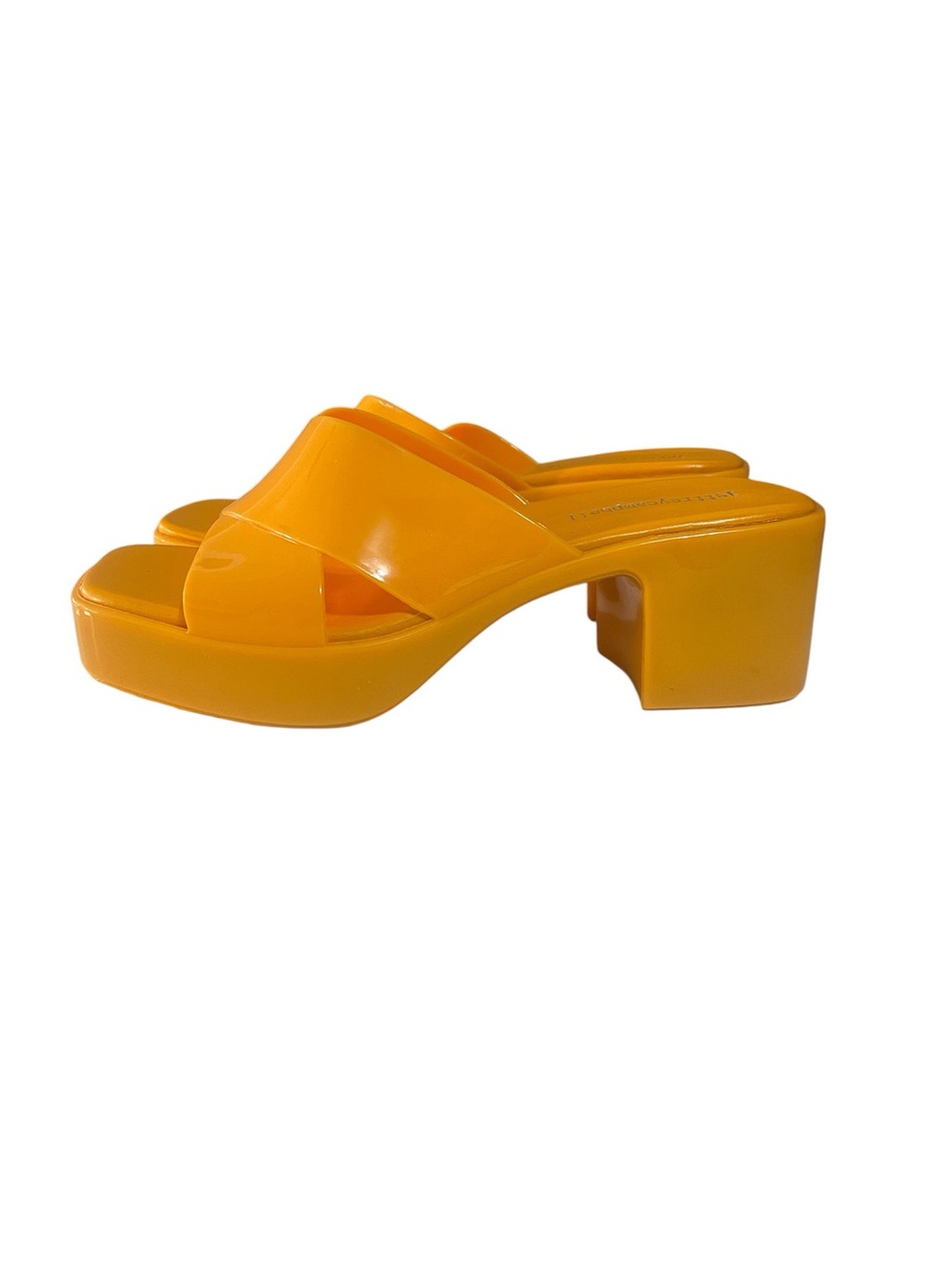 Jeffrey Campbell Orange Bubblegum Jelly Chunky Slide